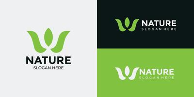 moderno verde folha logotipo ilustração vetor