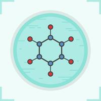 ícone de cor da molécula. modelo de estrutura molecular. ilustração vetorial isolada vetor