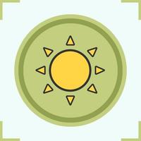 ícone de cor do sol. brilho do sol. ilustração vetorial isolada vetor
