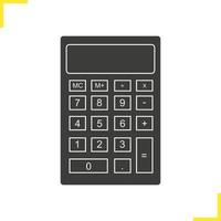 ilustração da calculadora. símbolo da silhueta. ícone isolado de vetor
