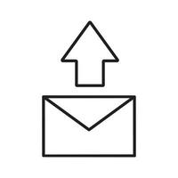 enviar ícone linear de mensagem. ilustração de linha fina de carta de e-mail. símbolo de contorno de sms sens. desenho de contorno isolado de vetor