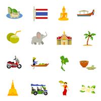 Conjunto de ícones de Tailândia vetor