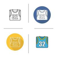 ícone da camisa do jogador de basquete. design plano, estilos lineares e de cores. ilustrações vetoriais isoladas vetor