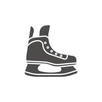ícone de glifo de patinar no gelo. símbolo da silhueta. skate de hóquei. espaço negativo. ilustração isolada do vetor