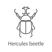 ícone linear do besouro de Hercules. inseto. dinastas. ilustração de linha fina. símbolo de contorno. desenho de contorno isolado de vetor