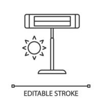 ícone linear do aquecedor infravermelho. aquecedor elétrico de pedestal. ilustração de linha fina. eletrodoméstico. lâmpada de aquecimento ir. símbolo de contorno. desenho de contorno isolado do vetor. curso editável vetor