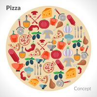 Conceito de círculo de pizza vetor