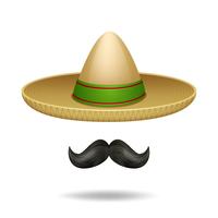 Sombrero E Bigode vetor