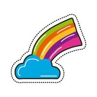 nuvem e patch de arco-íris vetor