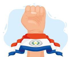 mão de lutador com bandeira do paraguai vetor