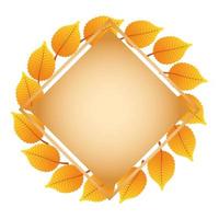Outono moldura quadrada com decoração de folhas vetor