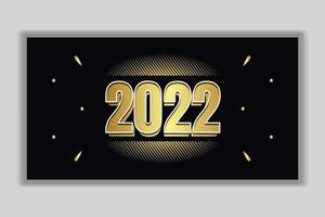 2022 feliz ano novo dourado com estilo deseja postagem na mídia social