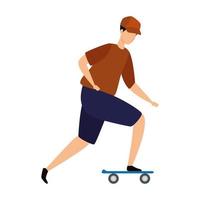 jovem em personagem de avatar de skate vetor