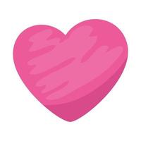 ícone isolado de coração fofo cor de rosa vetor
