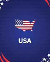 EUA bandeira mapa americano futebol EUA 2024 abstrato Projeto logotipo símbolo americano futebol final ilustração vetor