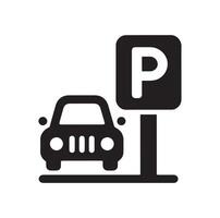 estacionamento ícone. carro estacionamento ícone. estacionamento e tráfego sinais isolado em branco fundo. mapa estacionamento ponteiro. ilustração. vetor