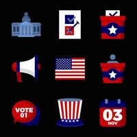 ícone de equipamento para eleição de líder estadual dos EUA vetor
