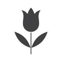 ícone de tulipa. símbolo da silhueta. espaço negativo. ilustração isolada do vetor