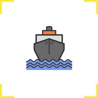 ícone de cor de navio de cruzeiro. navio-tanque de transporte. ilustração vetorial isolada vetor