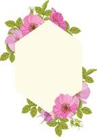floral quadros com lindo selvagem rosas, Casamento quadros, saudações, impressão desenhos e faixas vetor