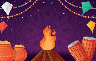 feliz fundo do festival tradicional de lohri sikh vetor