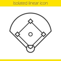 ícone linear do campo de beisebol. ilustração de linha fina de campo de jogo de esporte. símbolo de contorno de beisebol. desenho de contorno isolado de vetor