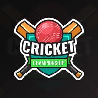 Emblema do campeonato de críquete vetor