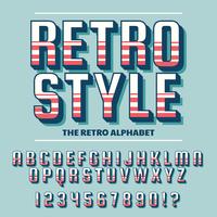 Vetor de Retro Font e Alfabeto