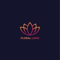 logotipo floral do vetor de lótus