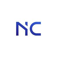 logotipo de vetor de letras nc em branco