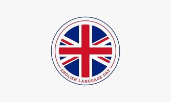 dia da língua inglesa. ilustração em vetor inglês bandeira do círculo.