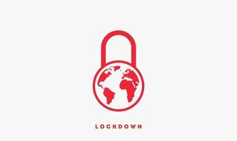 ilustração em vetor mundo mapa lockdown cadeado.