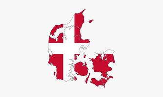 desenho vetorial de mapa da Dinamarca em fundo branco vetor