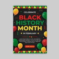modelo de pôster do mês da história negra com balão vetor