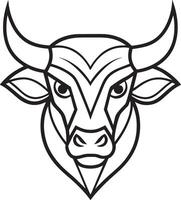 touro linha arte logotipo ilustração Preto e branco vetor