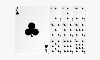 clubes de cartas de jogar. definir vetor de design de jogo de cartas.
