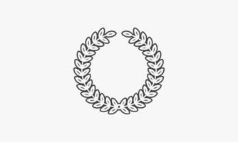 coroa de louros do ícone do círculo. ilustração vetorial. vetor