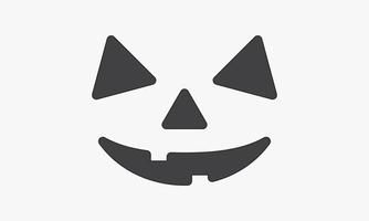 ícone de rosto assustador halloween isolado no fundo branco. vetor
