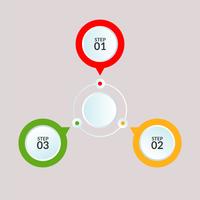 Modelo de infográfico de conexão de círculo para uso em cartaz de diagrama de fluxo de trabalho vetor