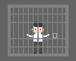 empresário preso na gaiola, situação de negócios, design plano vetor
