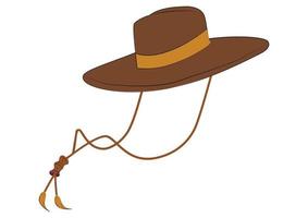 clipart de chapéu de cowboy. ilustração de chapéu marrom vetor