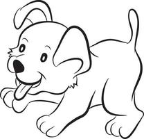 cachorro preto e branco de desenho animado vetor