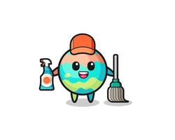 personagem de bombas de banho fofas como mascote de serviços de limpeza vetor