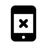 Cruz placa em Móvel telefone, conceito ícone do rejeição dentro moderno estilo vetor