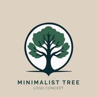 minimalista árvore minimalista logotipo conceito vetor