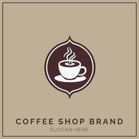 café fazer compras minimalista logotipo conceito vetor