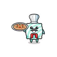 personagem de travesseiro como mascote do chef italiano vetor