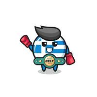 personagem mascote do boxer da grécia vetor
