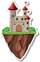 Adesivo de desenho animado de castelo de pedra e fortaleza vetor