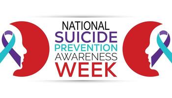 ilustração em a tema do nacional suicídio prevenção semana observado cada ano durante setembro bandeira, poster, cartão e fundo vetor